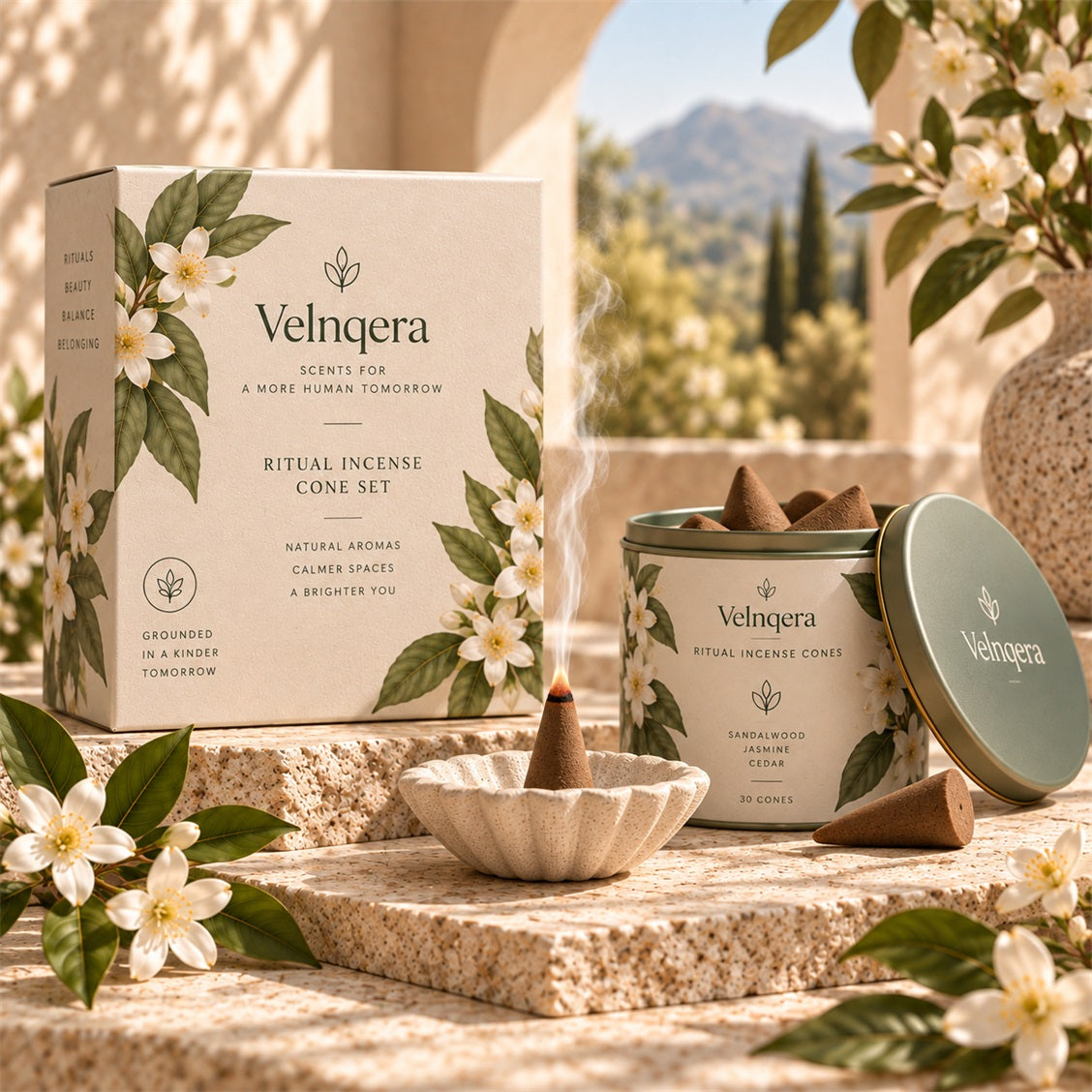 Velnqera Ritual Incense Cone Set - product view