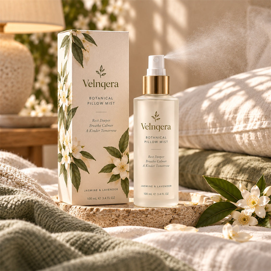 Velnqera Botanical Pillow Mist - lifestyle view