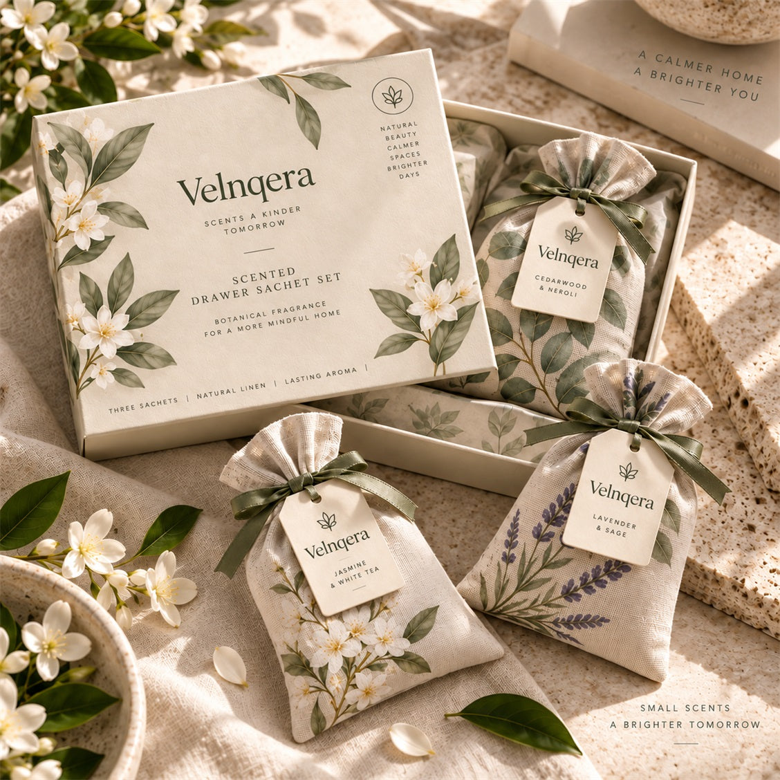 Velnqera Botanical Drawer Sachet Trio - product view